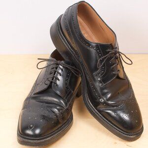 VTG Dack's Round-toe Dufferin Men's Brogue Shoe 7.5G Black 🇬🇧 Calfskin EUC